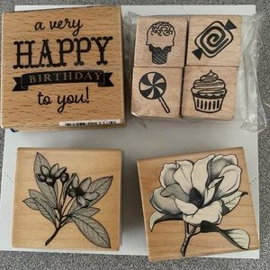 7 wooden stamps